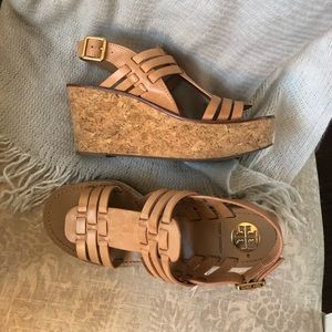 Tory Burch cork wedges